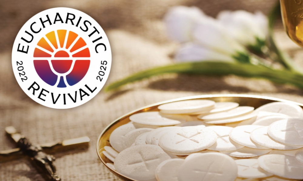 Eucharistic Revival logo and hosts